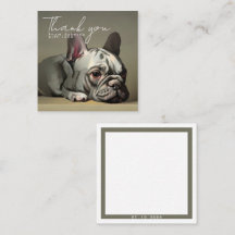 Personalized Thank You Card with french bulldog