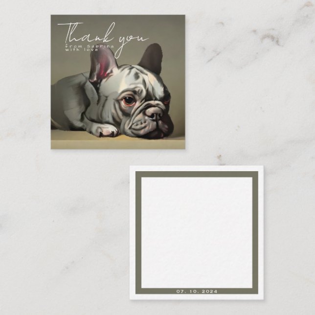 Personalized Thank You Card with french bulldog (Front/Back)