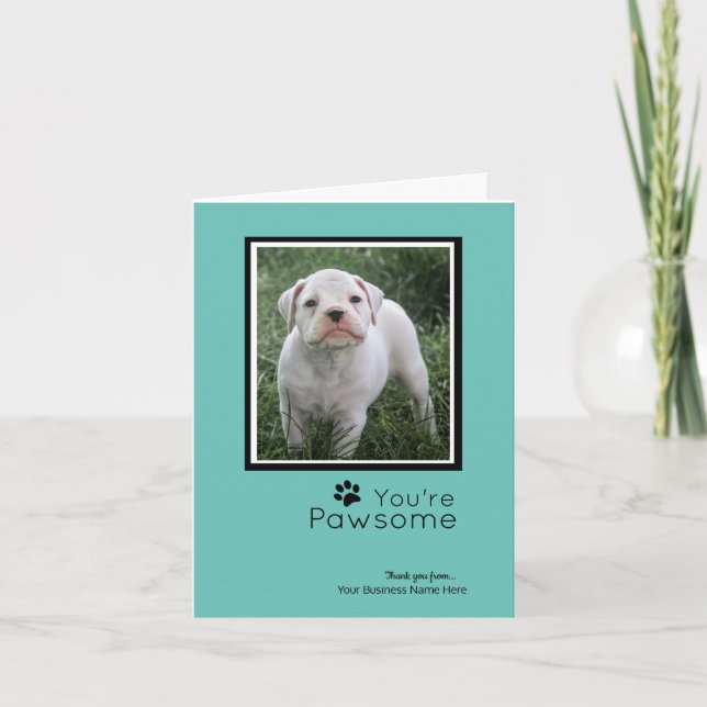Personalized Thank You Cards- Cute Boxer Puppy Holiday Card (Front)