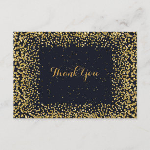 Personalized Thank You Cart Black Gold Confetti Card