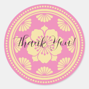 Personalized Thank You Cherry Blossom Classic Round Sticker