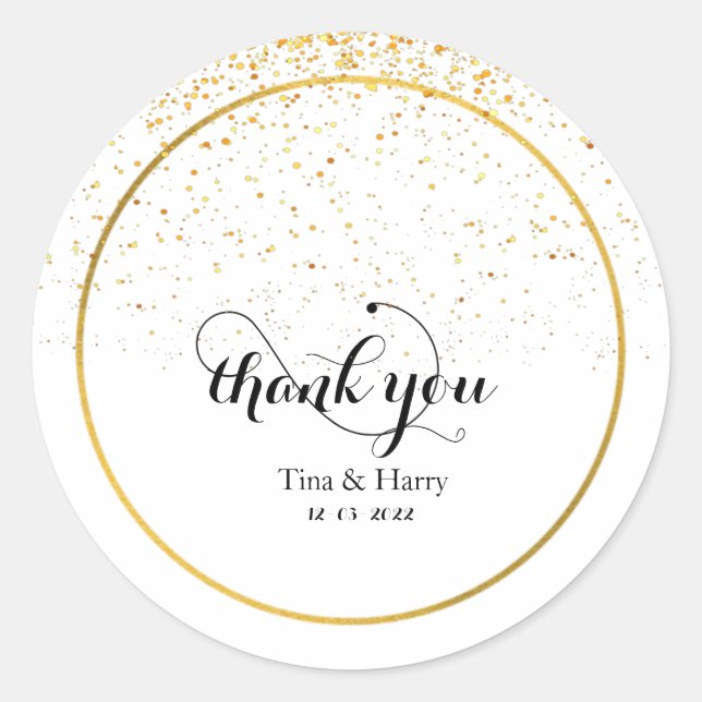 Personalized Thank you  classic round sticker (Front)