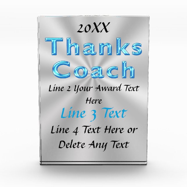 Personalized, Thank You Coach Gifts, Female Coach  Award (Front)
