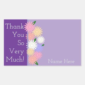 Personalized Thank You Colored Daisy Flower Purple