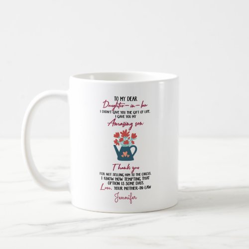 Personalized Thank You Daughter In Law Coffee Mug