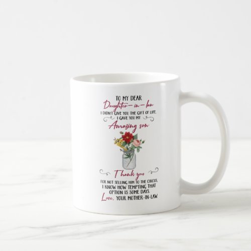 Personalized Thank You Daughter In Law Coffee Mug