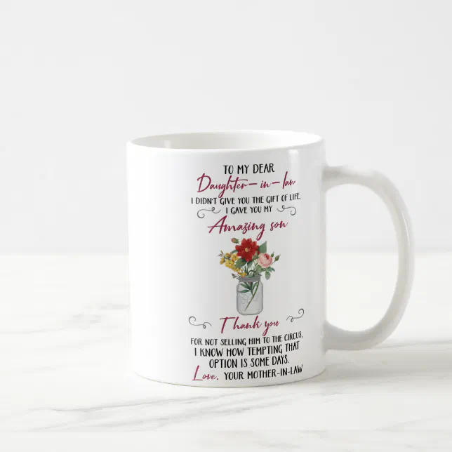 Personalized Thank You Daughter In Law Coffee Mug | Zazzle