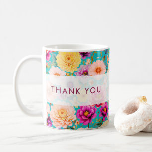 Personalized Thank You Floral Keepsake Coffee Mug