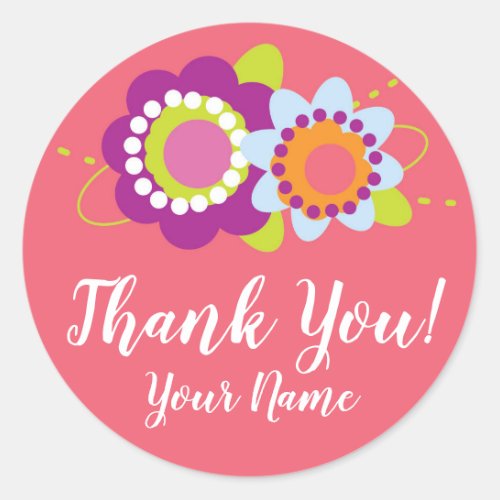 Personalized Thank You Flower Sticker