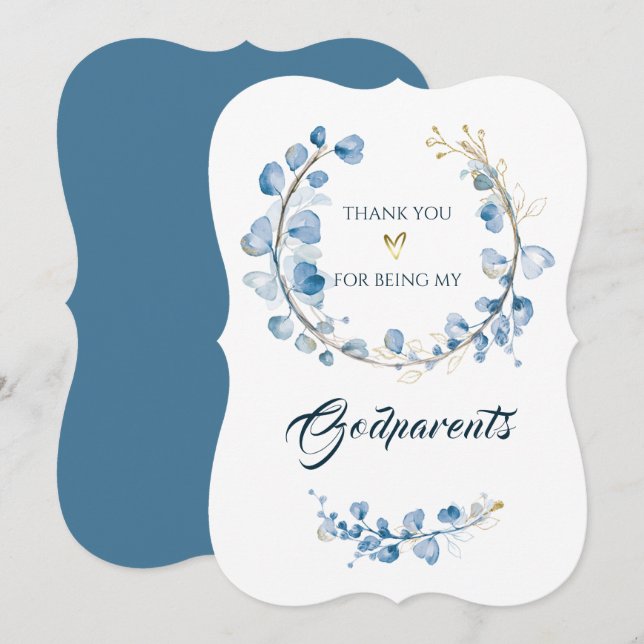 Personalized  THANK YOU for being my Godparents  Invitation (Front/Back)