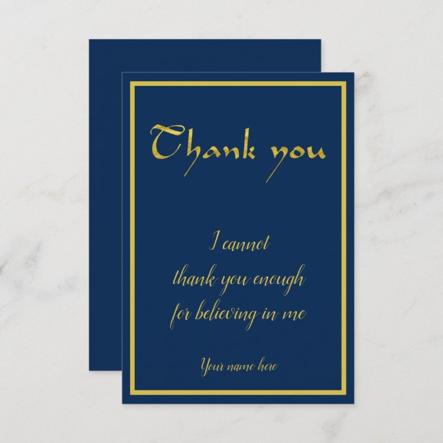 Personalized Thank You for Believing in Me (Front/Back)