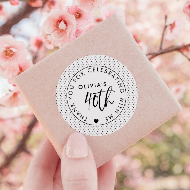 Personalized "Thank You for Celebrating with Me" Classic Round Sticker (Creator Uploaded)