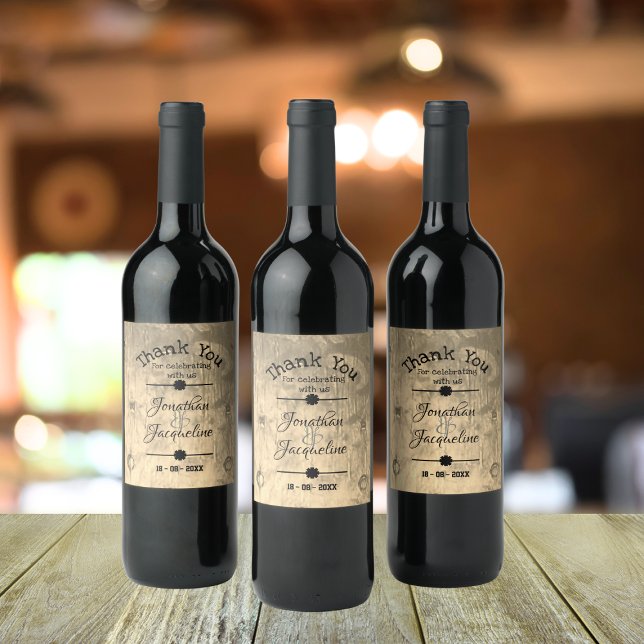 Personalized 'Thank You For Celebrating With Us' Wine Label ('Thank You For Celebrating With Us' - Personalized Wine Bottle Labels.)