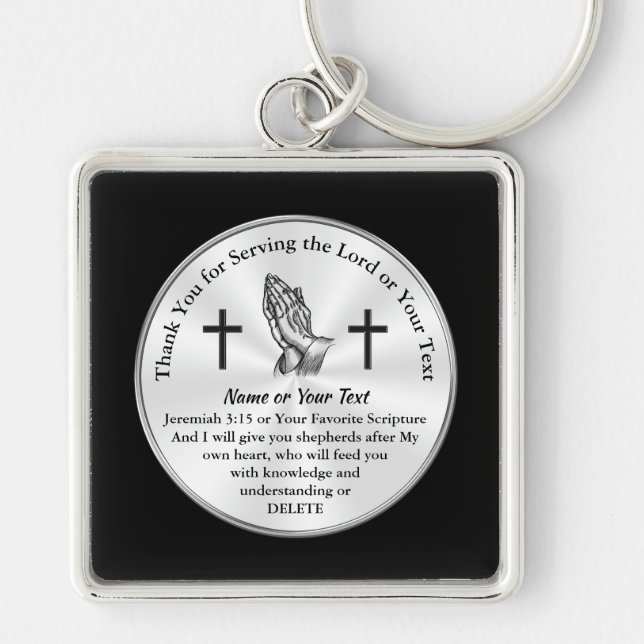 Personalized Thank You for Serving the Lord Gifts Keychain (Front)