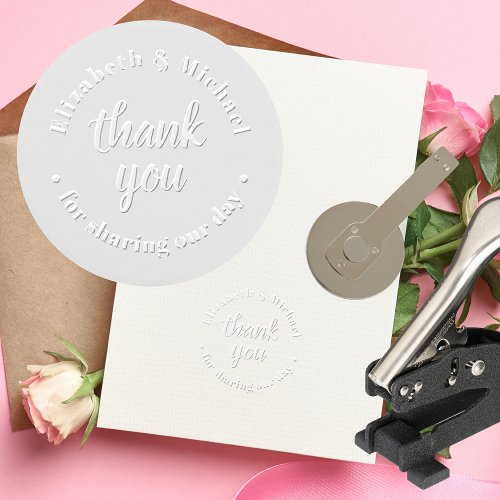 Personalized Thank You For Sharing Our Day Wedding Embosser