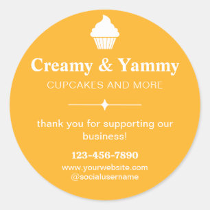 Personalized Thank You For Supporting Our Business Classic Round Sticker