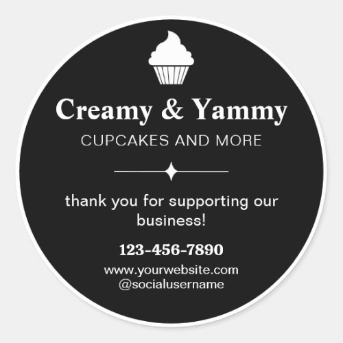 Personalized Thank You For Supporting Our Business Classic Round Sticker