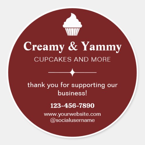 Personalized Thank You For Supporting Our Business Classic Round Sticker