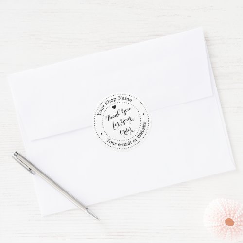 Personalized Thank You for Your Business Order Classic Round Sticker