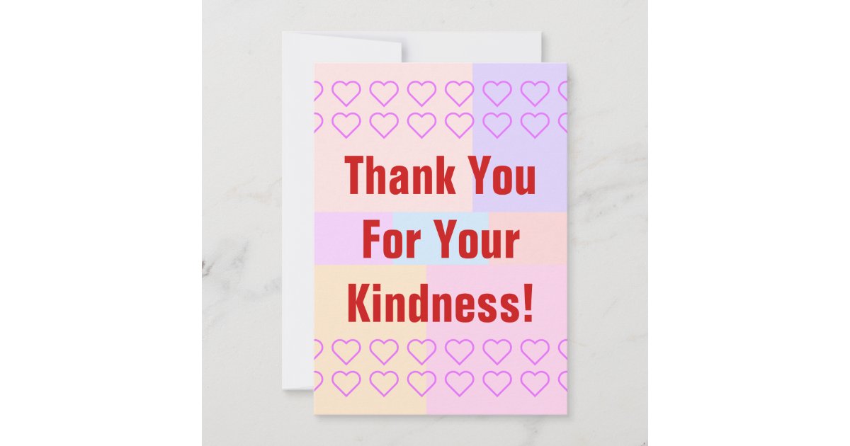 Personalized "Thank You For Your Kindness!" Card | Zazzle
