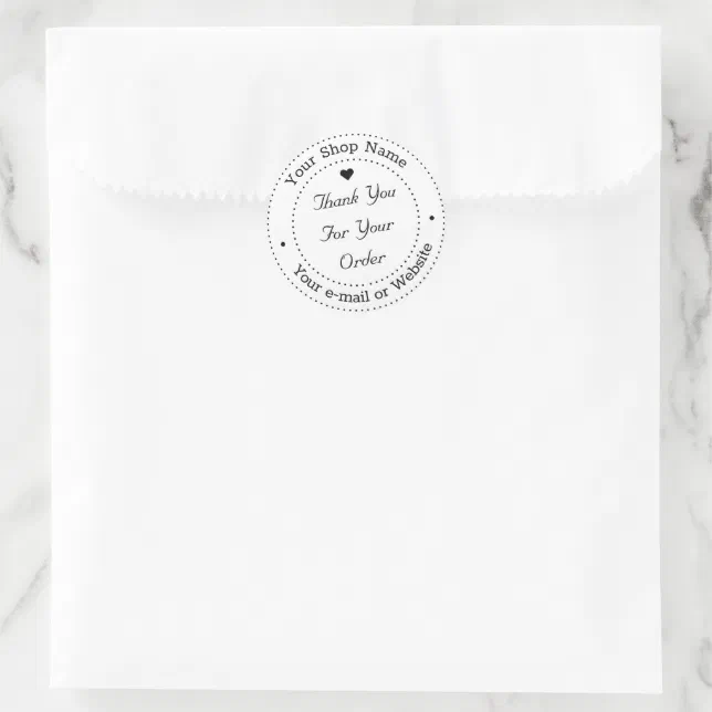 Personalized Thank You for Your Order Business Classic Round Sticker ...