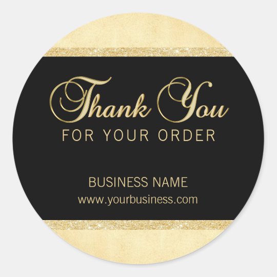 personalized thank you for your order gold black classic