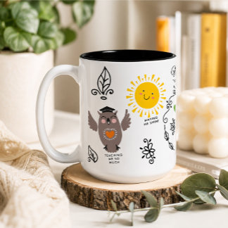 Personalized thank you gift for teachers Two-Tone coffee mug