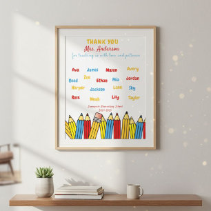 Personalized thank you gift for the teacher poster