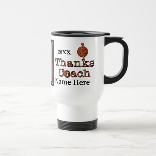 Personalized Thank You Gifts for Coaches PHOTO Travel Mug