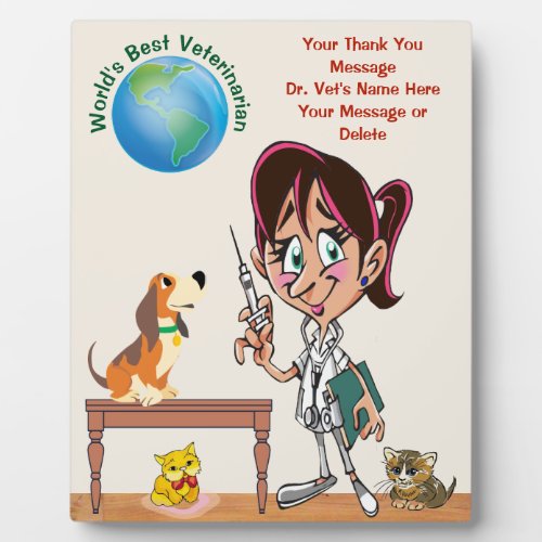Personalized Thank You Gifts for Veterinarian Plaque