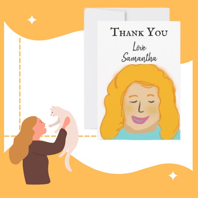 Personalized Thank You Girl's Red Portrait Name (Creator Uploaded)
