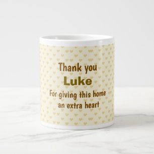 Personalized Thank you heart design Giant Coffee Mug