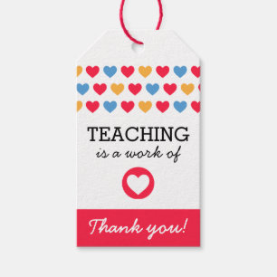 Personalized Thank You Hearts Gift Tag for Teacher