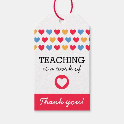 Personalized Thank You Hearts Gift Tag for Teacher
