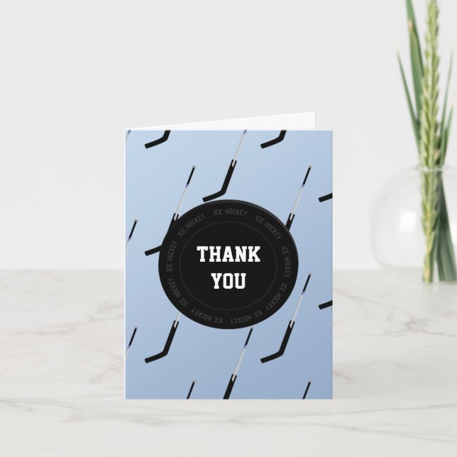 Personalized Thank You Ice Hockey theme Card (Front)