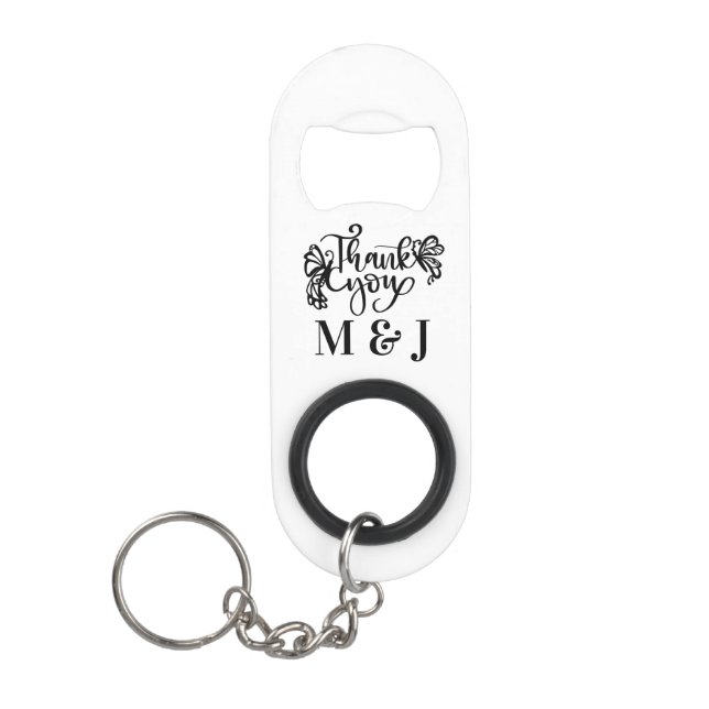 Personalized  Thank You Keychain Bottle Opener (Front)