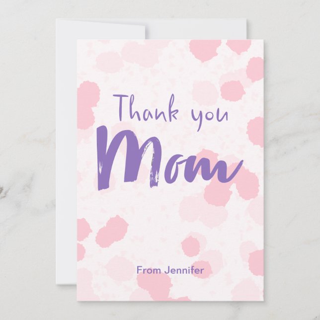 Personalized Thank You Mom Mother’s Day Card (Front)