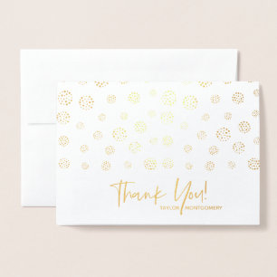 Personalized Thank You Note Gold Foil Card