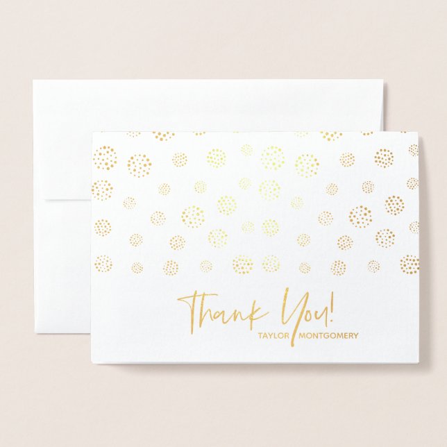 Personalized Thank You Note Gold Foil Card (Front With Envelope)