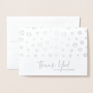 Personalized Thank You Note Silver Foil Card
