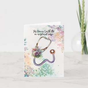 Personalized Thank You Nurse Healthcare Floral  Card