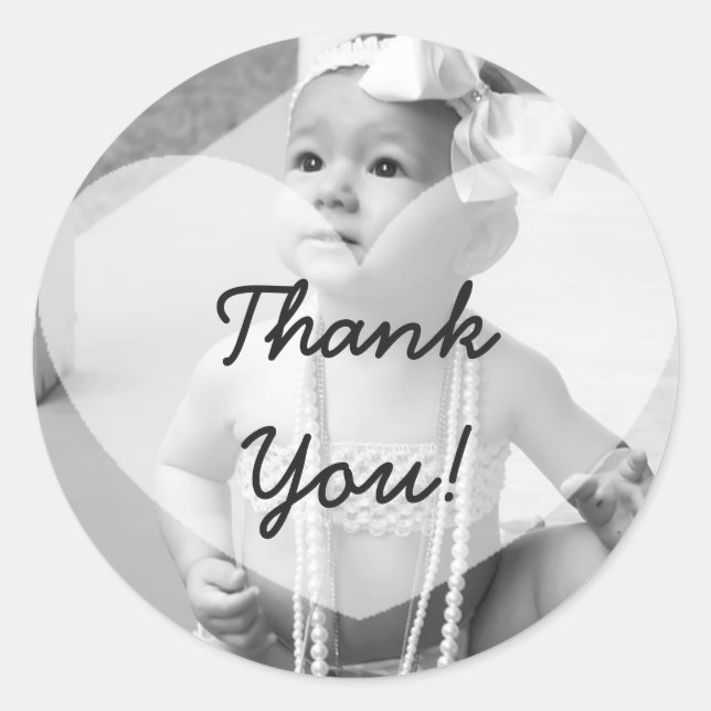 Personalized Thank You Photo Sticker (Front)