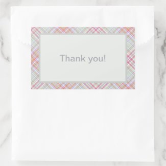 Personalized Thank You Pink 'n Green Plaid