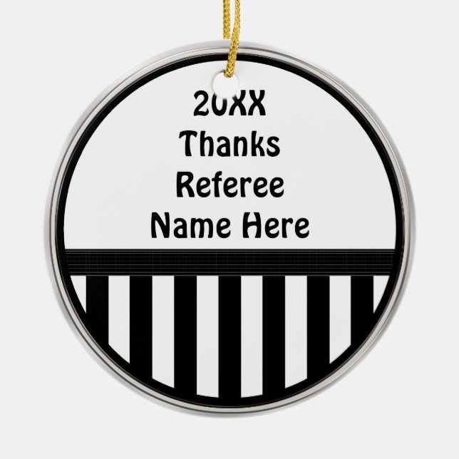 Personalized Thank You REFEREE Gift Ornaments (Front)