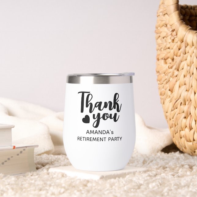 Personalized Thank You Retirement Party Favors  Thermal Wine Tumbler (Living Room)