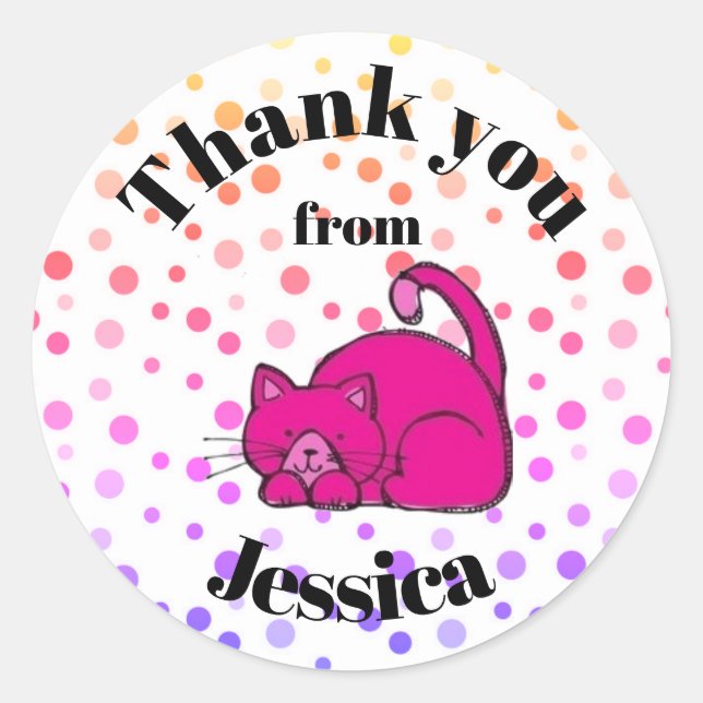 Personalized Thank You Round Stickers (Front)