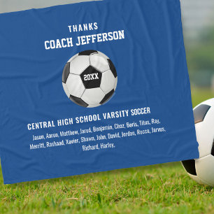 Personalized Thank You Soccer Coach Custom Fleece Blanket