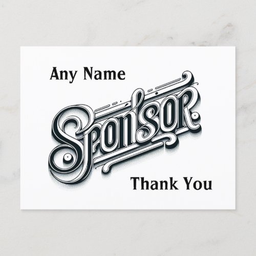 Personalized Thank you Sponsor NA AA 12 step Postcard