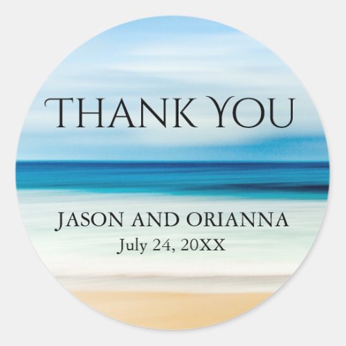 Personalized Thank You Sticker for a Beach Wedding