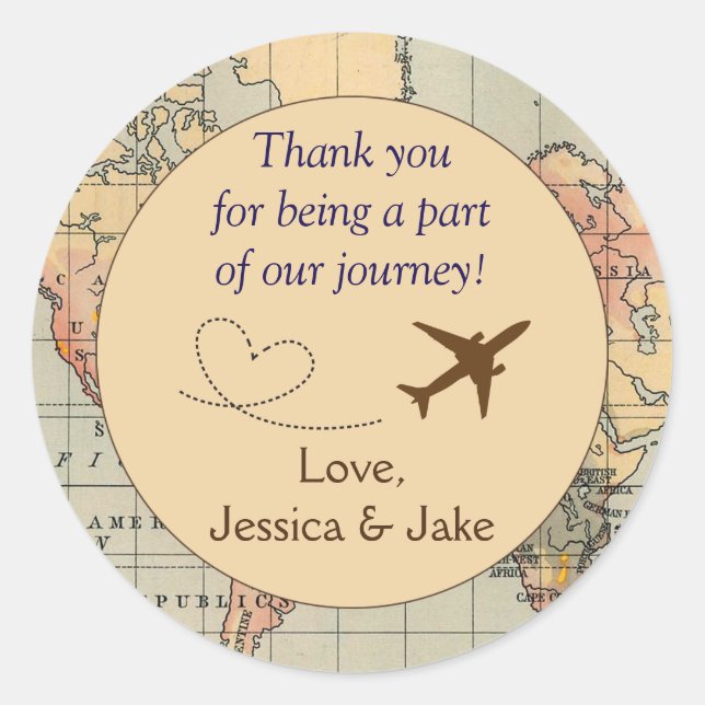 Personalized Thank You Stickers- Wedding Favors Classic Round Sticker (Front)